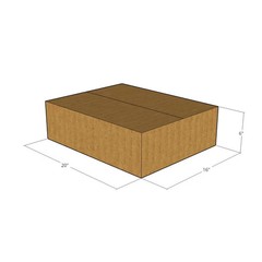 5 20x16x6 Kraft Brown Corrugated Shipping Boxes 32 ECT Single-Wall New