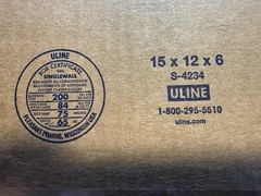 Lot of 25 – NEW Uline 15″ x 12″ x 6″ Singlewall Corrugated Shipping Boxes S-4234