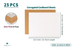 Corrugated Cardboard Sheets, 12.5×12.5 Inch LP Mailer Insert Pads