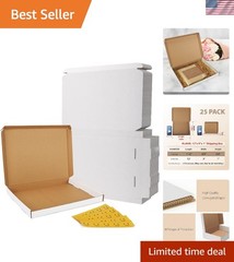 Shipping Boxes Set of 25 White Corrugated Cardboard for Packing and Mailing