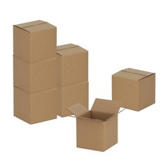 4x4x4 inches Shipping Boxes 50 Pack, Kraft Corrugated Small Cardboard Boxes f…