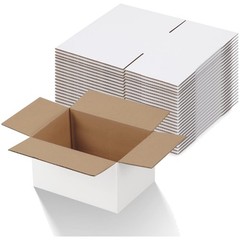 25 Pack White Cardboard Shipping Boxes 7x5x4 Inches – Easy Assemble and Label