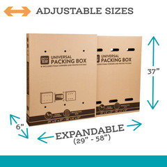 2 Count Pen + Gear Universal Moving Box with Cushioning, Fits TVs up to 65″