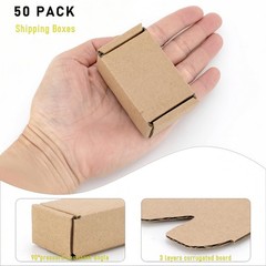 50Pcs Foldable Kraft Boxes Rectangular Boxes Recyclable Cardboard for Packing…