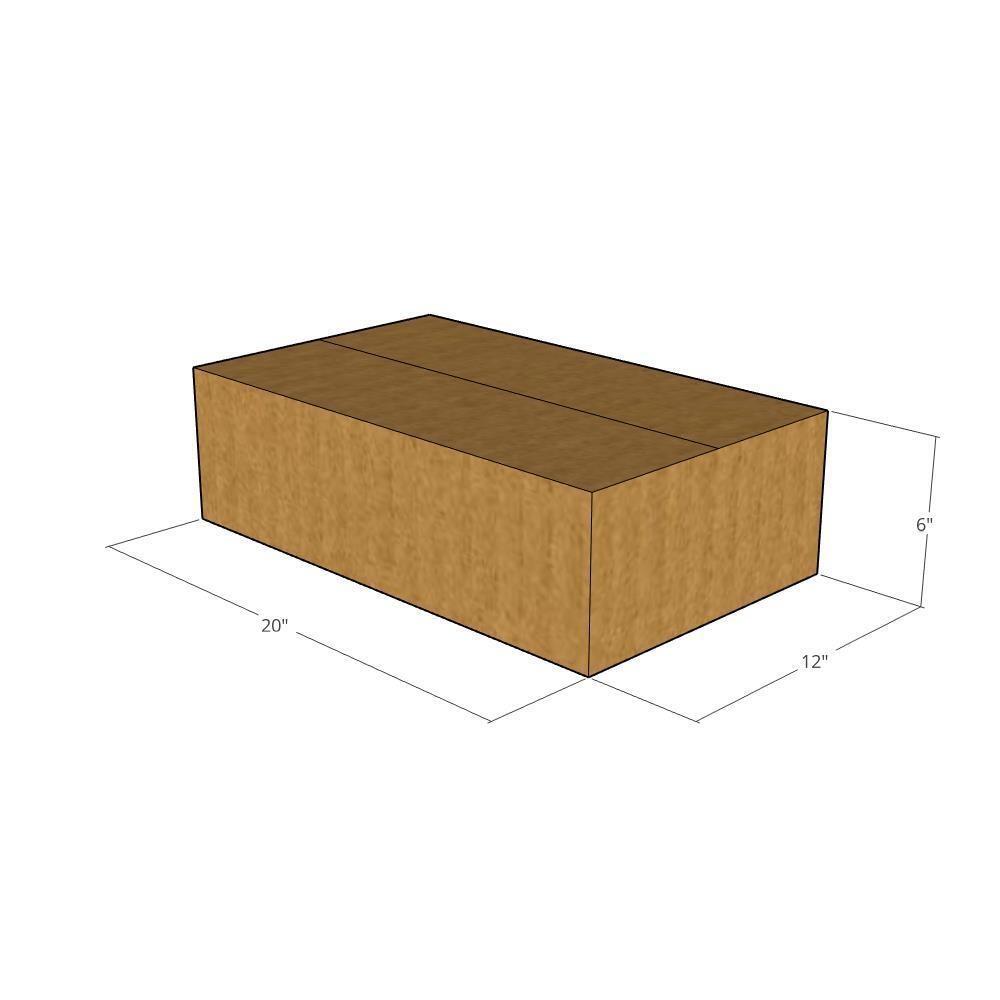 5 20x12x6 Kraft Brown Corrugated Shipping Boxes 32 ECT Single-Wall New