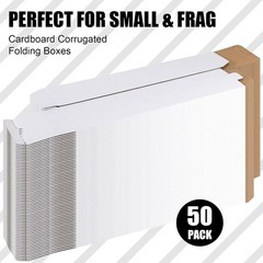 50 Pcs Mailing Tube 3 x 3 x 12 Inches Corrugated Cardboard Box Square White