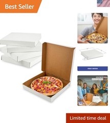 Extra Thin White Pizza Boxes – 12″ x 12″ x 1.9″ Pack of 10 – Lightweight and …