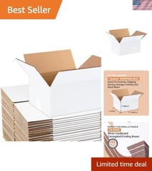 Durable 12″x9″x4″ White Corrugated Shipping Boxes – 25 Count for Small Business