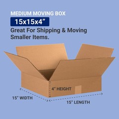 Box Usa Usa 15 X 15 X 4 Corrugated Cardboard Boxes Flat 15L X 15W X 4H Pack Of
