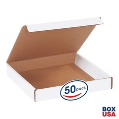 BML881 Literature Mailers, 8″ x 8″ x 1 1/4″, White (Pack of 50)