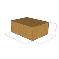 10 15x11x6 Kraft Brown Corrugated Shipping Boxes 32 ECT Single-Wall New