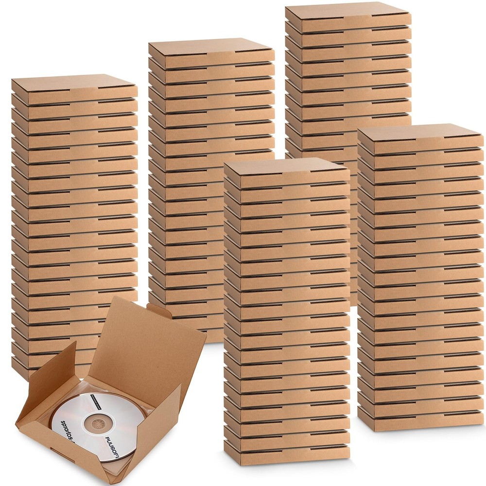 100 Pcs 5 5/8″l x 5″w x 7/16″h Cd Mailer Box Cd Shipping Boxes Corrugated Mai…