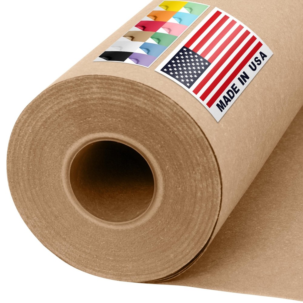 USA Made 36″ x 1200″ Brown Kraft Paper Roll, 45 lbs Thickness, American Quali…