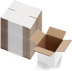 6x6x6 Inches White Shipping Boxes Set of 40