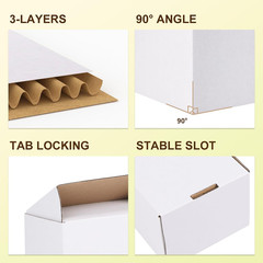6X4X3 Shipping Boxes Set of 30, 6X4X3 White Corrugated Cardboard Box