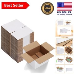 Durable 40 Pack of 8x6x4 Shipping Boxes in White – Perfect for Gifts & Shipping