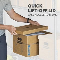 Classic Moving Box 10 Pack Kit,Handles, Box with Lid, 8 Small and 2 Medium Boxes