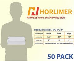 9X6X2 Inches Shipping Boxes Set of 50, White Corrugated Cardboard Box Literature