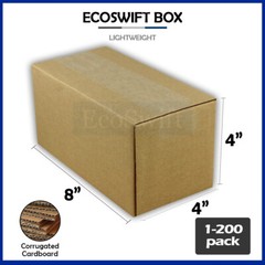 1-200 8x4x4 “EcoSwift” Cardboard Packing Mailing Shipping Corrugated Box Cartons