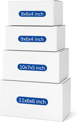 20-Pack Assorted Shipping Boxes: Small White Corrugated Mailers
