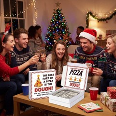 3 PCS Money Box Cash Christmas Pizza Gift 10×10 Inch Funny Birthday Wedding