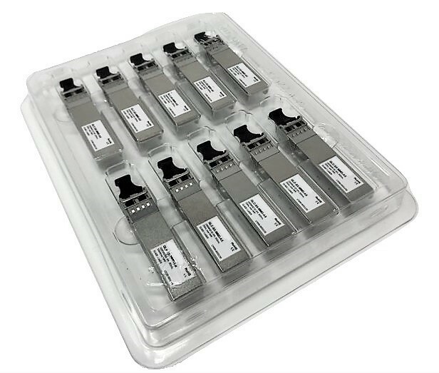 10-COUNT Universal SFP or SFP+ Transceiver Clamshell Blister Pack Storage Case