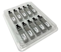 10-COUNT Universal SFP or SFP+ Transceiver Clamshell Blister Pack Storage Case