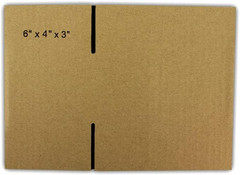 6 X 4 X 3 Inch Single Wall Rectangular Corrugated Cardboard Shipping Carton Pack
