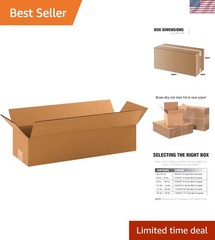 Durable 18 x 6 x 4 Corrugated Boxes – Perfect for Moving and Storage, 25 Count