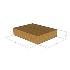14x11x3 Flat Corrugated Shipping Boxes 32 ECT Single-Wall, 5/Pack