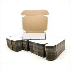 7X6X2 Inch 50 Pack Small Shipping Box Mailers, White Corrugated Cardboard Packag