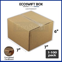 1-100 7x7x6 “EcoSwift” Cardboard Packing Mailing Shipping Corrugated Box Cartons