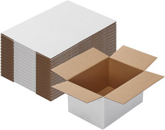 7X7X4 Shipping Boxes Set of 40, White Corrugated Cardboard Box for Mailing Packi