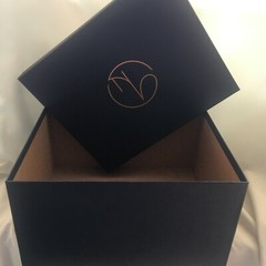 (Set of 4) New in Case- Rigid Navy Blue Luxury Square Storage/Gift Boxes-2 Sizes