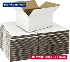 40 Pack 8x6x4 Inches Small Shipping Boxes, White Corrugated Cardboard Boxes for