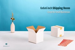 Jiazalpak White 6x6x6 inches Shipping Boxes, Corrugated Cardboard 6×6 Box for Sm
