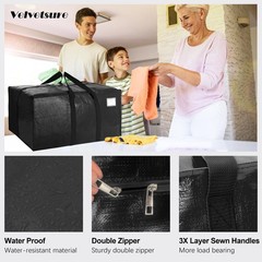 VELVETSURE Heavy Duty Extra Large Moving Bags W/Backpack Straps – Strong Hand…