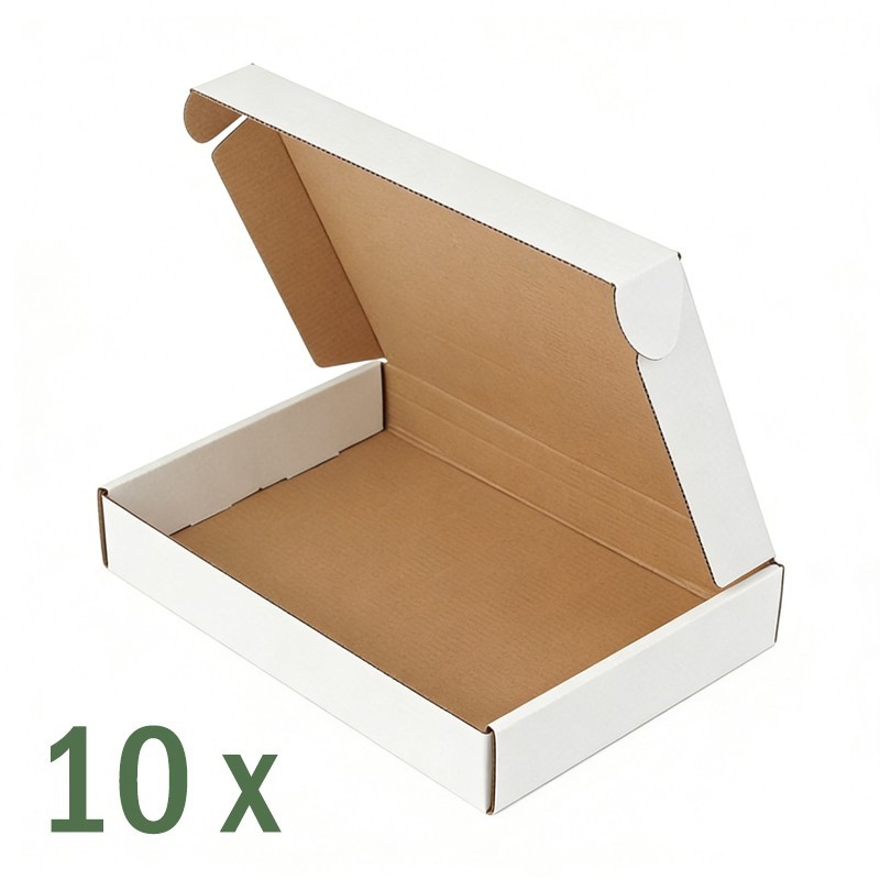 7.8×5.5×1.5-Inch White Shipping Cartons — Pack of 10 or 20 — Ideal for Moving.