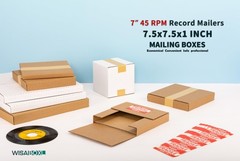 7-inch 45 RPM Record Mailers (NOT for 12-inch LPs), 7.5 x 7.5 x 1 Inch Easy-F…