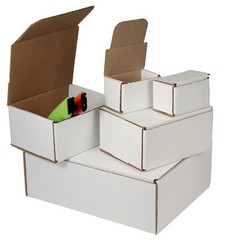 50 -11 1/2 x 3 1/2 x 3 1/2 White Corrugated Shipping Mailer Packing Box Boxes