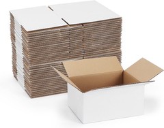 40 Pack Small Shipping Boxes 8x6x4 Inches White Corrugated Cardboard Mailing Box