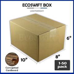 1-50 10x8x6 “EcoSwift” Cardboard Packing Mailing Shipping Corrugated Box Cartons