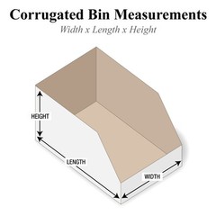 PBINBWZ418 Open Top Bin Boxes, 4″ x 18″ x 4 1/2″, Oyster White (Pack of 50)