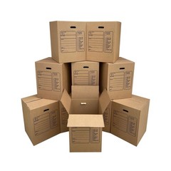 Moving Boxes with Handles, 10 Premium Large, 18 x 18 x 24, Brown | Premium wi…