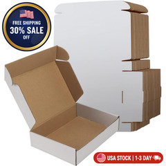 9X6X2 Shipping Boxes Set of 50, White Small Corrugated Cardboard Box, Mailer Box