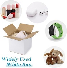 Shipping Boxes 6x6x6 Set Of 6, White Corrugated Cardboard Box For Mailing