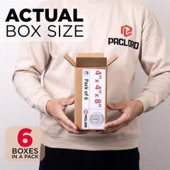 Tall Cardboard Boxes 4″L x 4″W x 8″H (Pack of 6) – USA-Made Packing Boxes for…