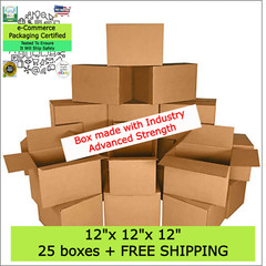 Premium Quality Shipping Boxes 12x12x12: Durable Corrugated Cardboard Cartons 25