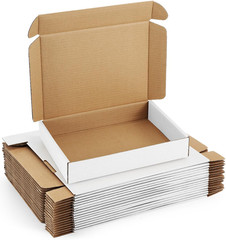 Cardboard Corrugated Shipping Small Mailing Boxes White, Black, Kraft. Pack Size