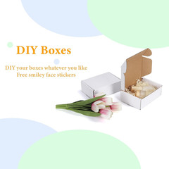 6X4X2 Inches Shipping Boxes Pack of 25, White Small Corrugated Cardboard Box for